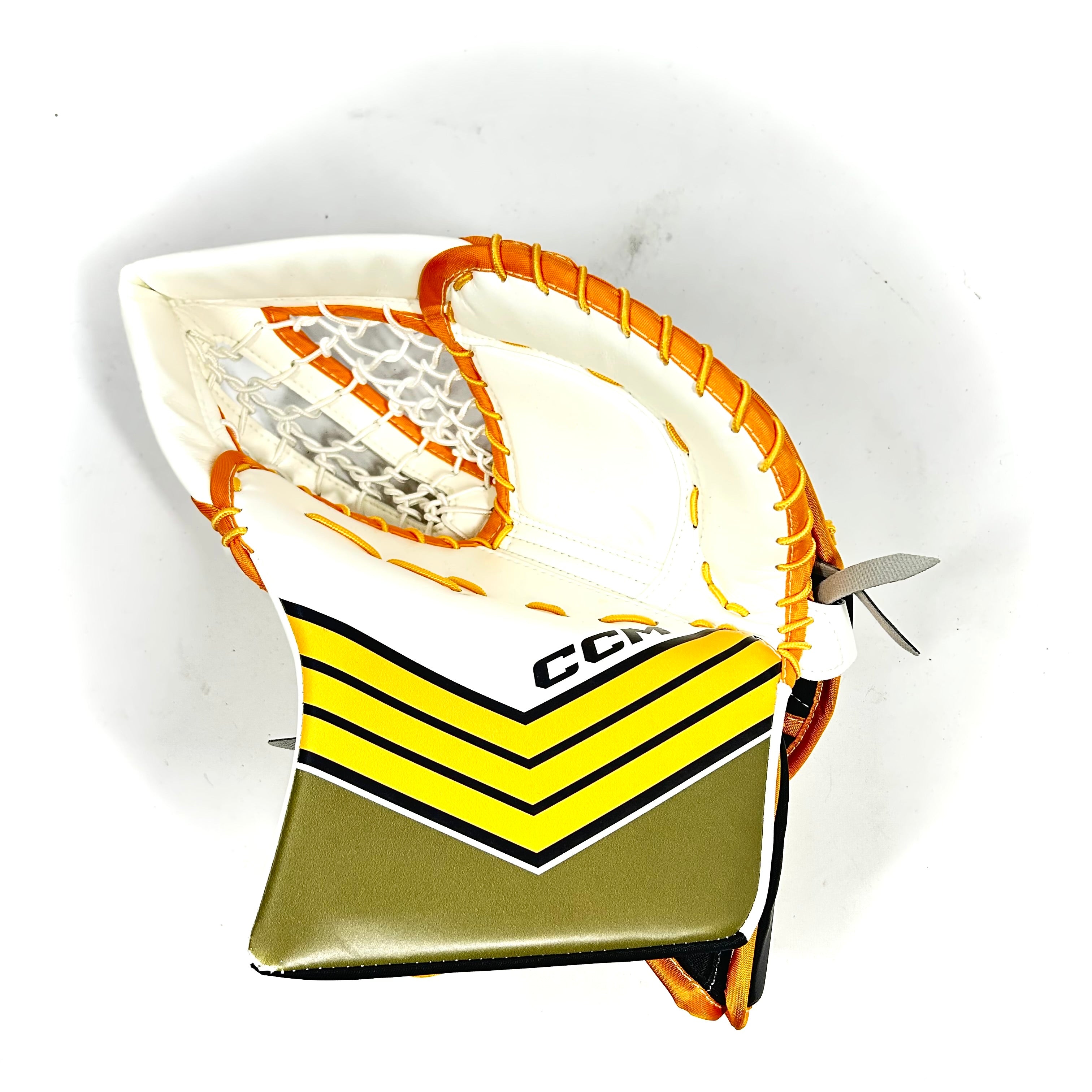CCM Extreme Flex 6 - Nouveau gant de gardien senior Pro Stock - (Blanc/Jaune/Vert)
